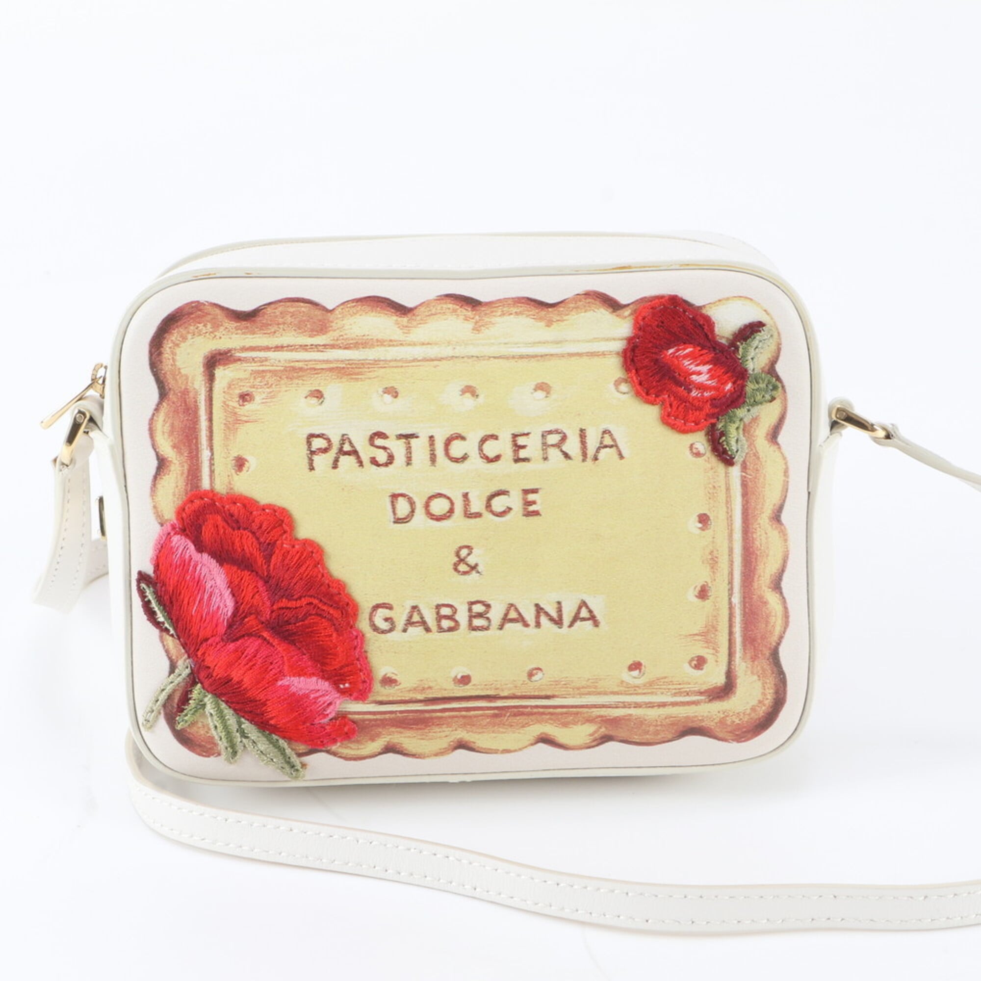 Dolce & Gabbana Ivory Multi-Color Leather Shoulder Bag (Pre-Owned)