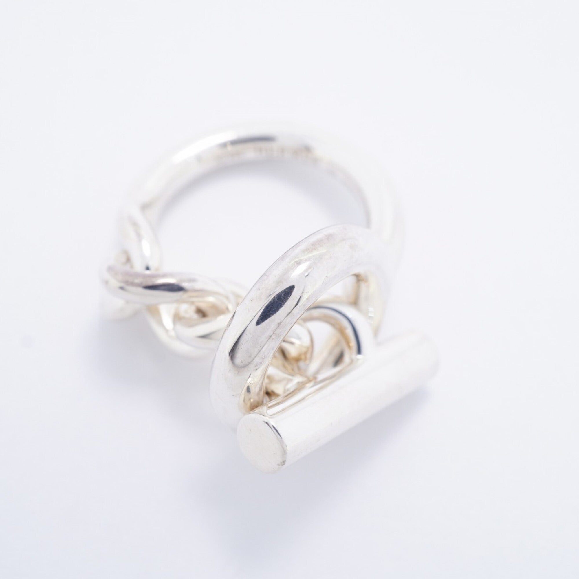 Hermes Silver 925 Band Ring (Pre-Owned)