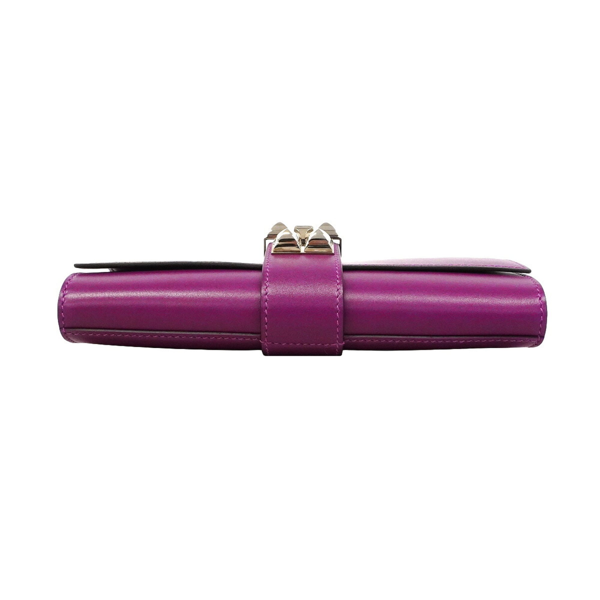 Hermes Violet Tadelakt Leather Clutch Bag (Pre-Owned)