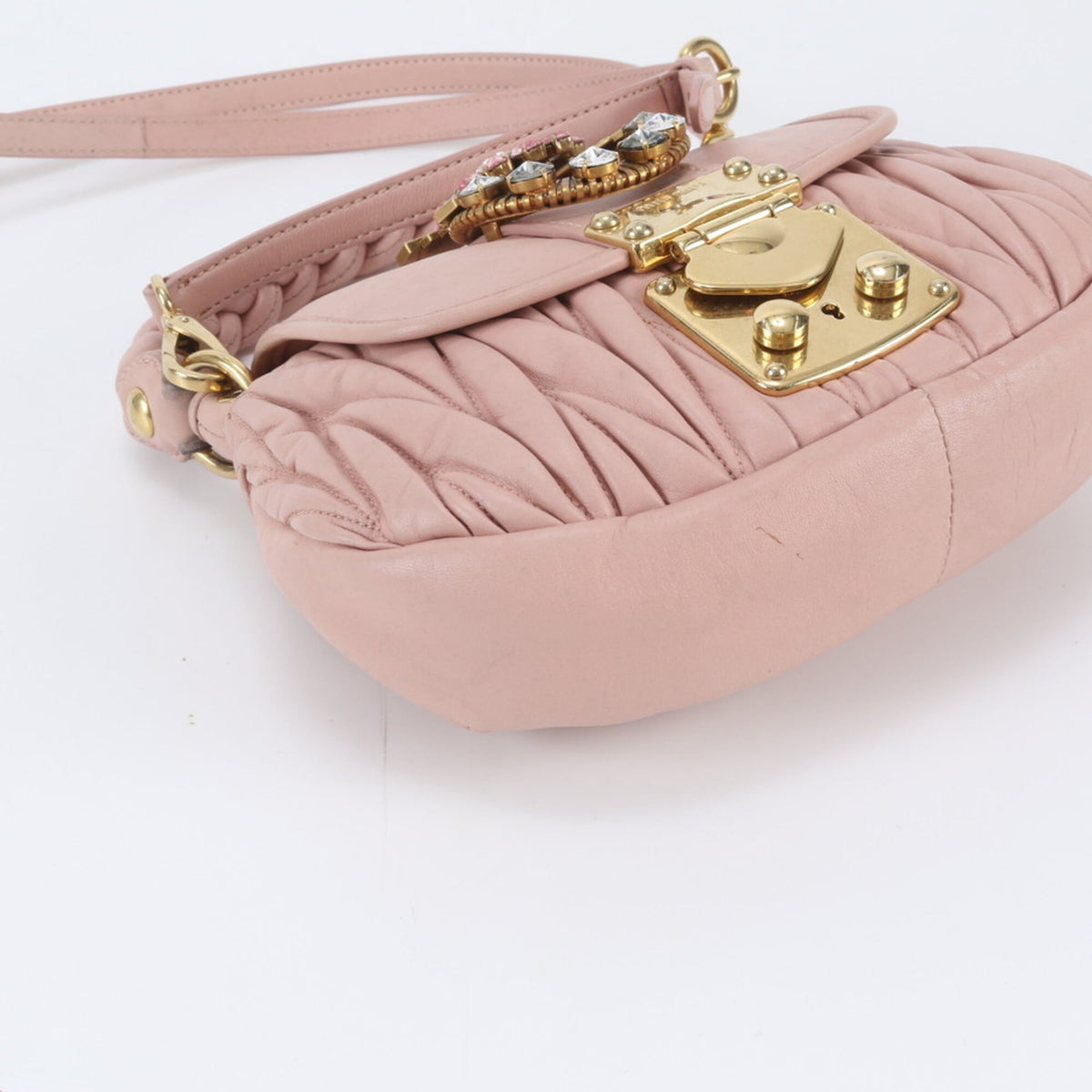 Miu Miu Pink Leather Handbag Shoulder Bag Tote Bag (Pre-Owned)