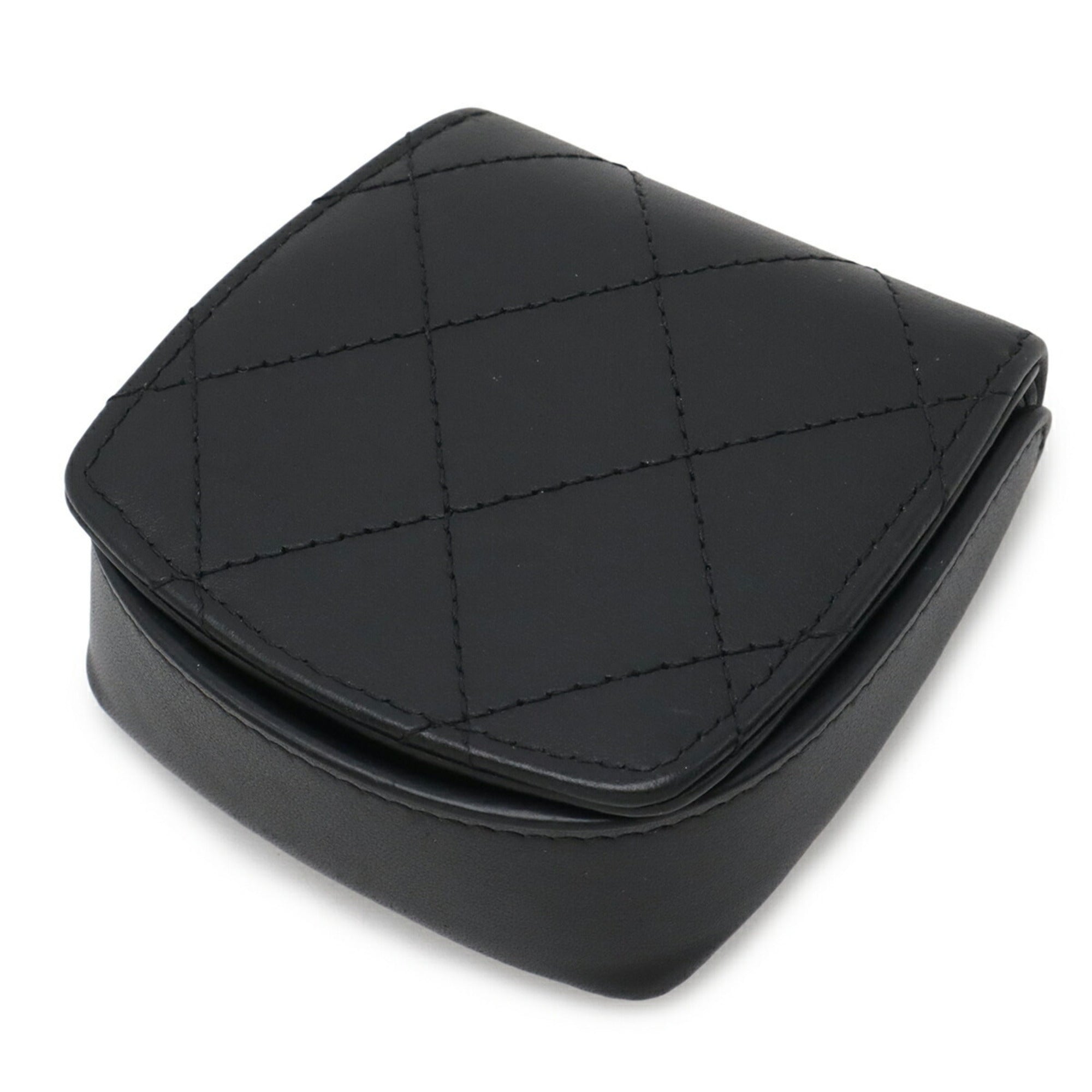Chanel Black Leather Coin Purse/Coin Case (Pre-Owned)