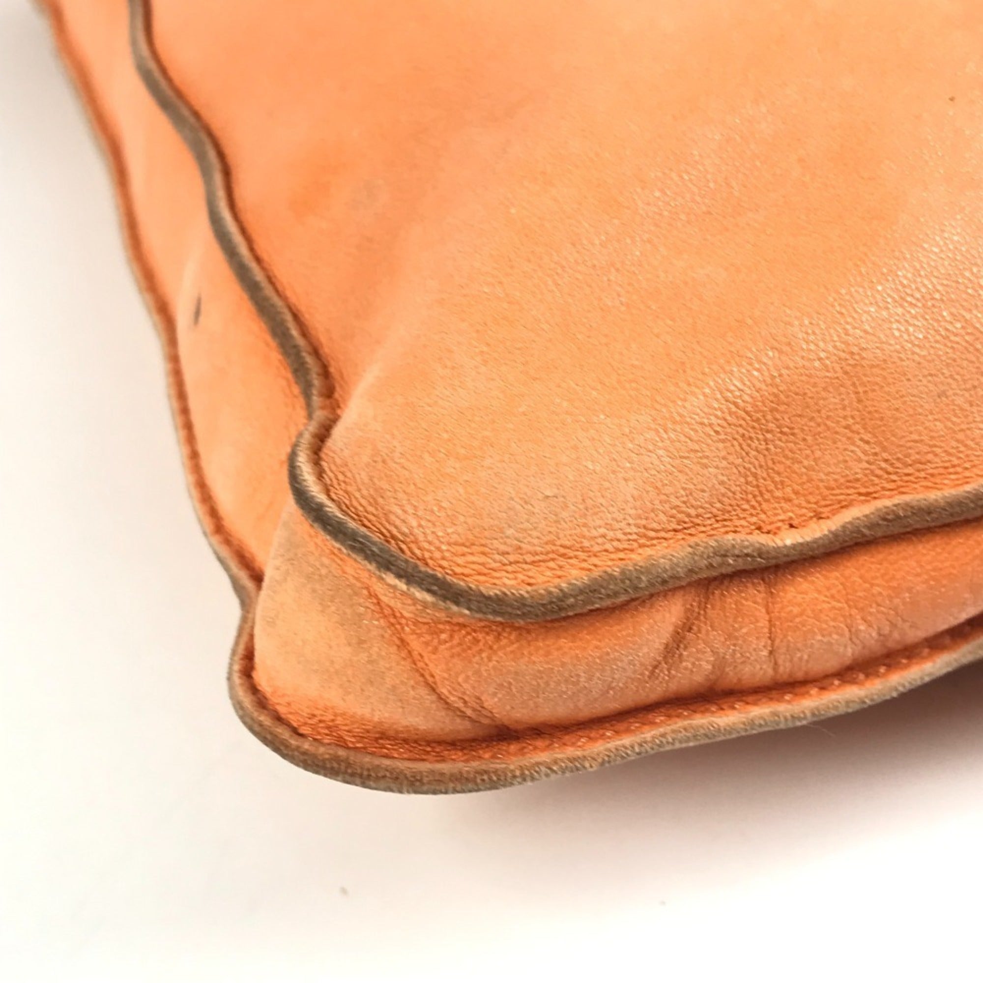 Hermes Orange Leather Pochette Shoulder Bag (Pre-Owned)