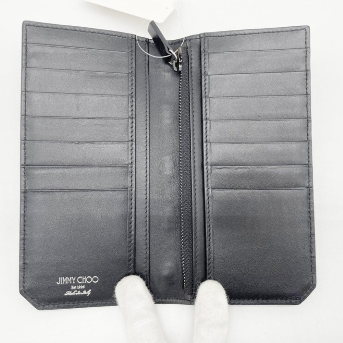 Jimmy Choo Black Leather Long Wallet (Bi-Fold) (Pre-Owned)