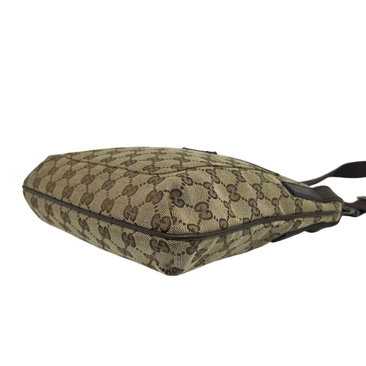 Gucci Brown Canvas Leather Pochette Shoulder Bag (Pre-Owned)