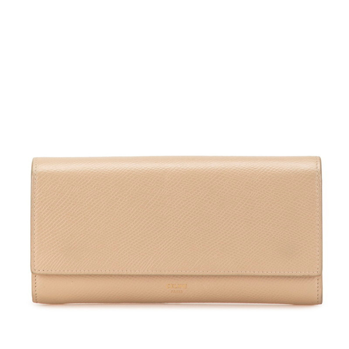 Celine Beige Leather Long Wallet (Bi-Fold) (Pre-Owned)