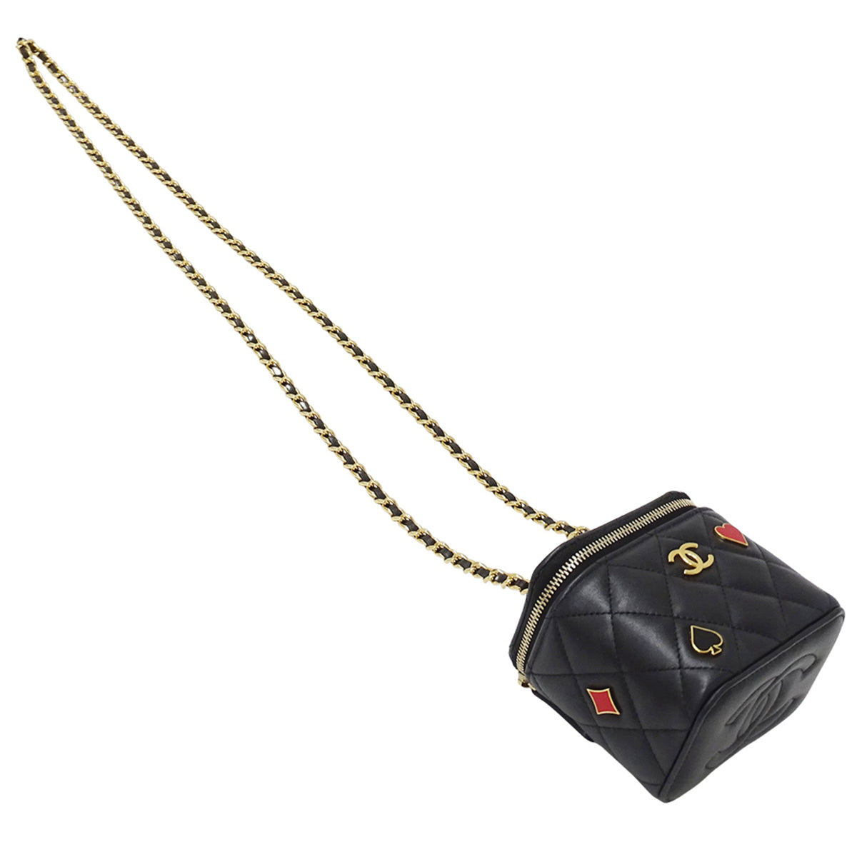 Chanel Black Leather Handbag Shoulder Bag (Pre-Owned)