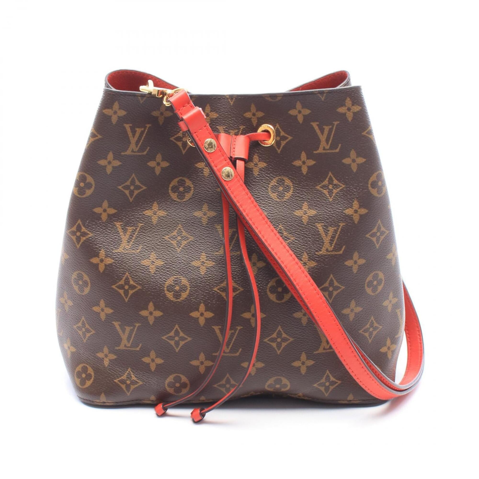 Louis Vuitton Brown Coquelicots Red Color Coated Canvas Leather Handbag Shoulder Bag (Pre-Owned)
