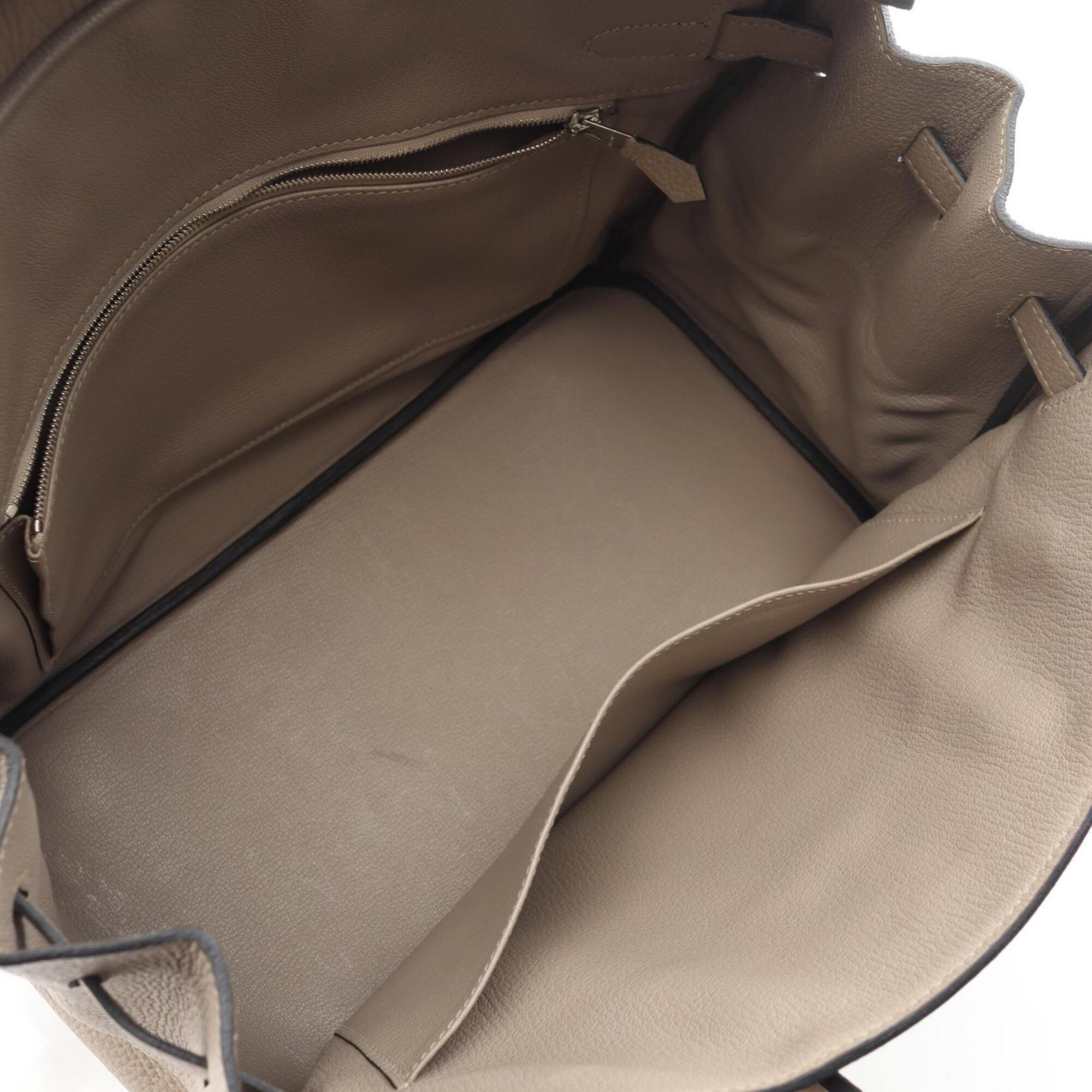 Hermes Beige Gris Tourterelle Leather Togo Leather Handbag (Pre-Owned)