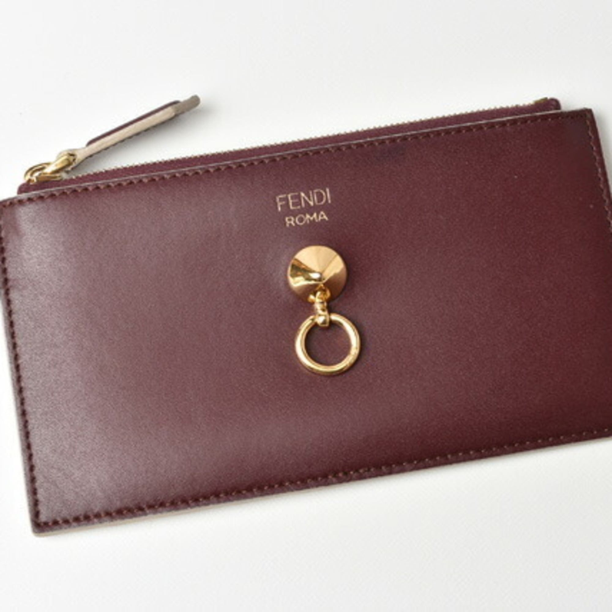 Fendi Brown Leather Coin Purse/Coin Case (Pre-Owned)
