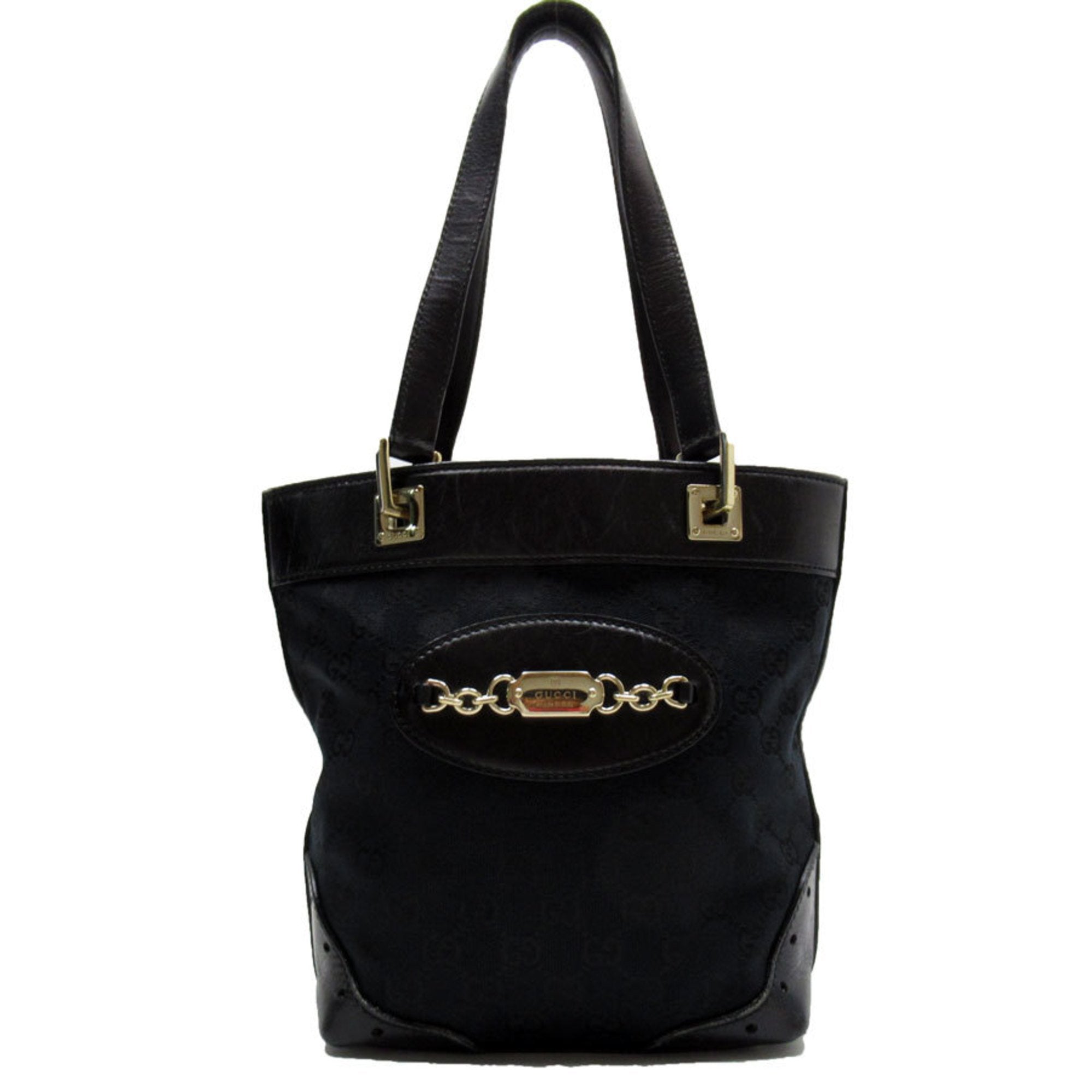 Gucci Black Gg Canvas Shoulder Bag (Pre-Owned)