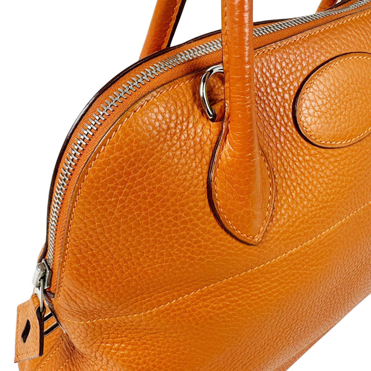Hermes Orange Taurillon Clemence Leather Handbag Shoulder Bag (Pre-Owned)