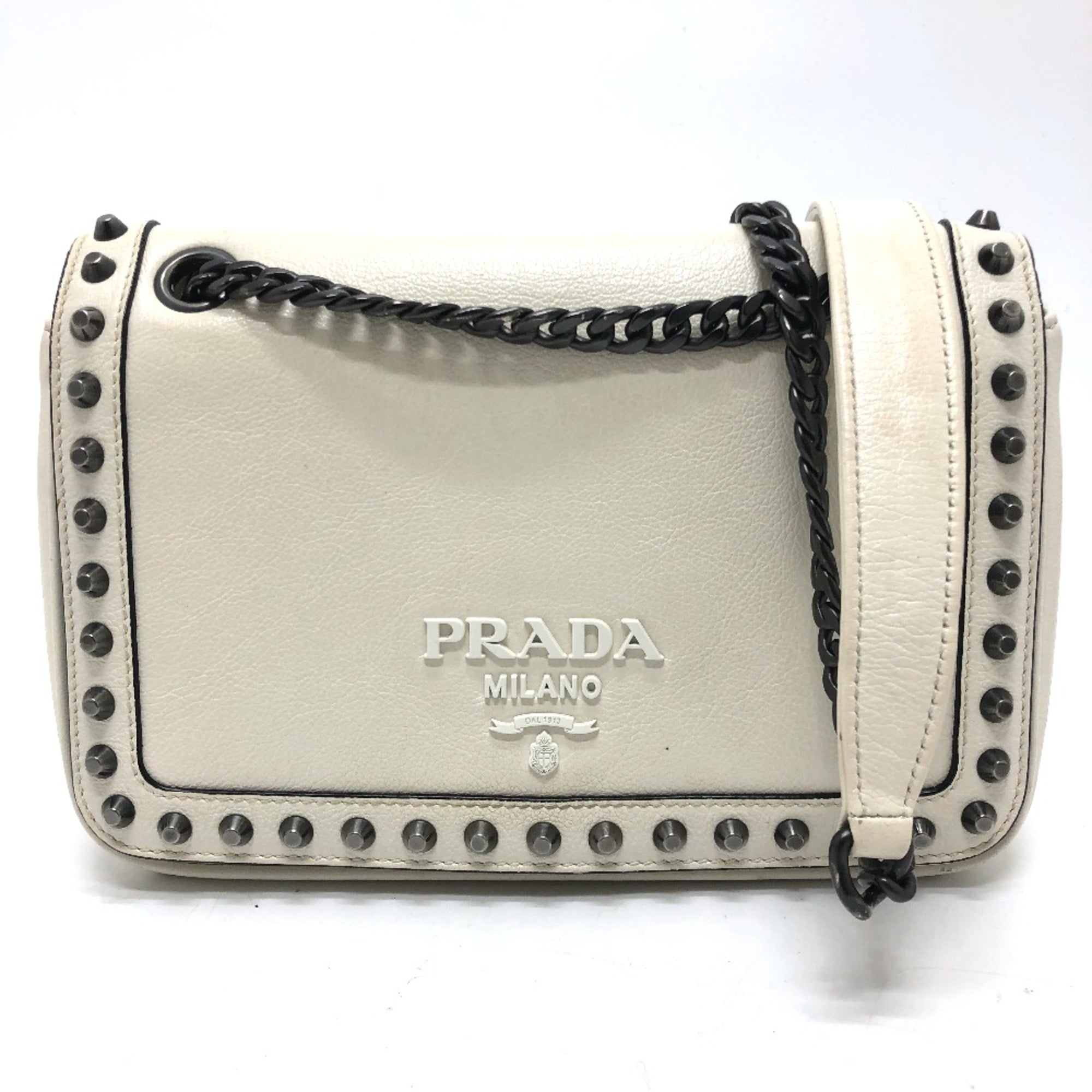 Prada White Leather Shoulder Bag (Pre-Owned)