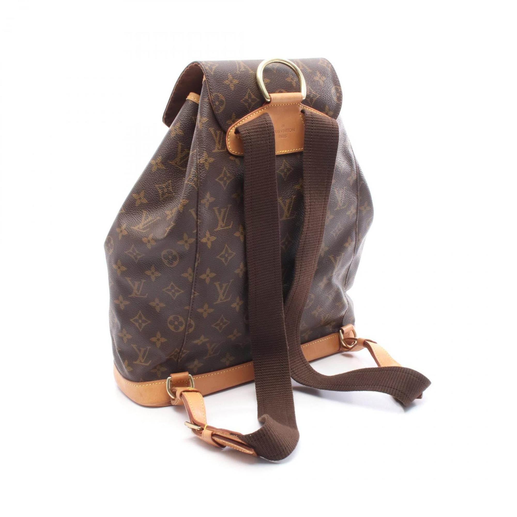 Louis Vuitton Brown Pvc Coated Canvas Monogram Leather Backpack (Pre-Owned)
