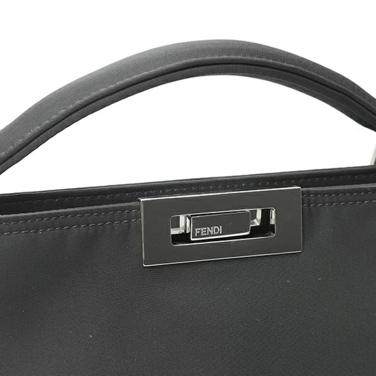 Fendi Peekaboo Black Nylon Tote Bag (Pre-Owned)