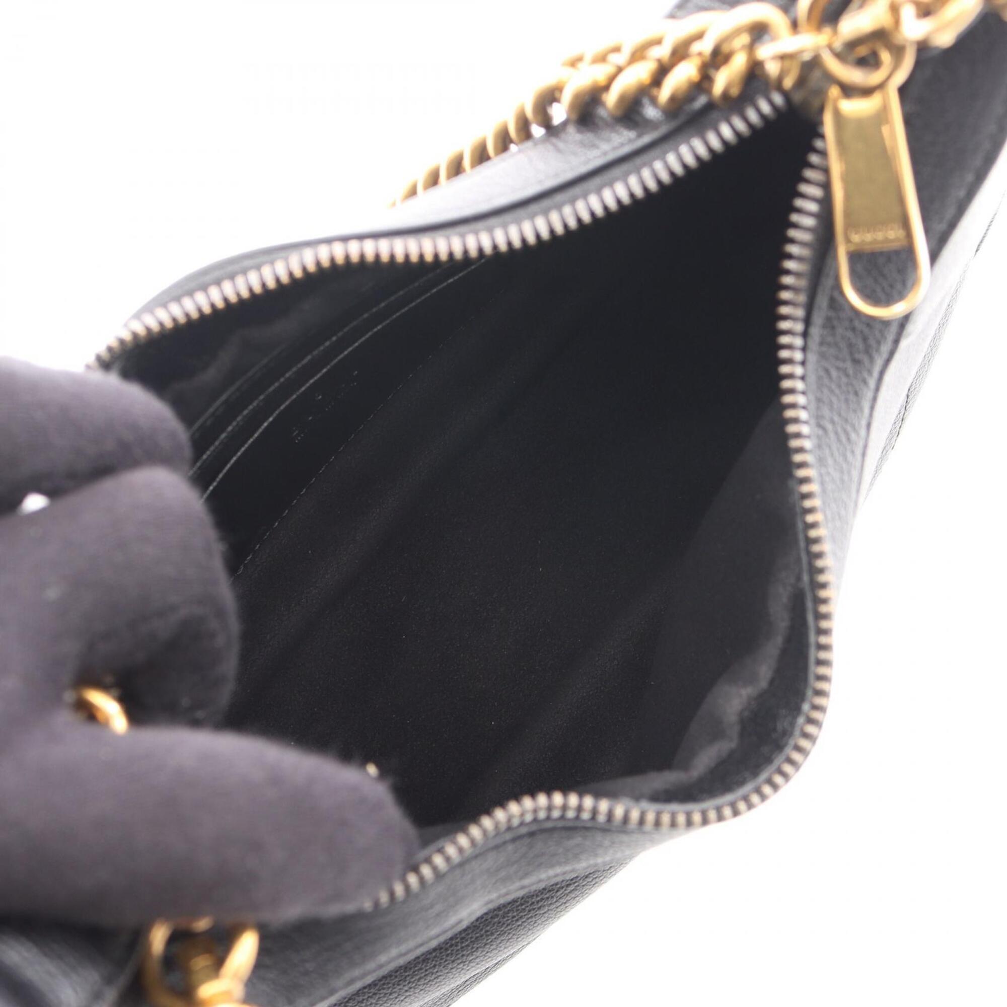 Gucci Black Leather Handbag Shoulder Bag (Pre-Owned)