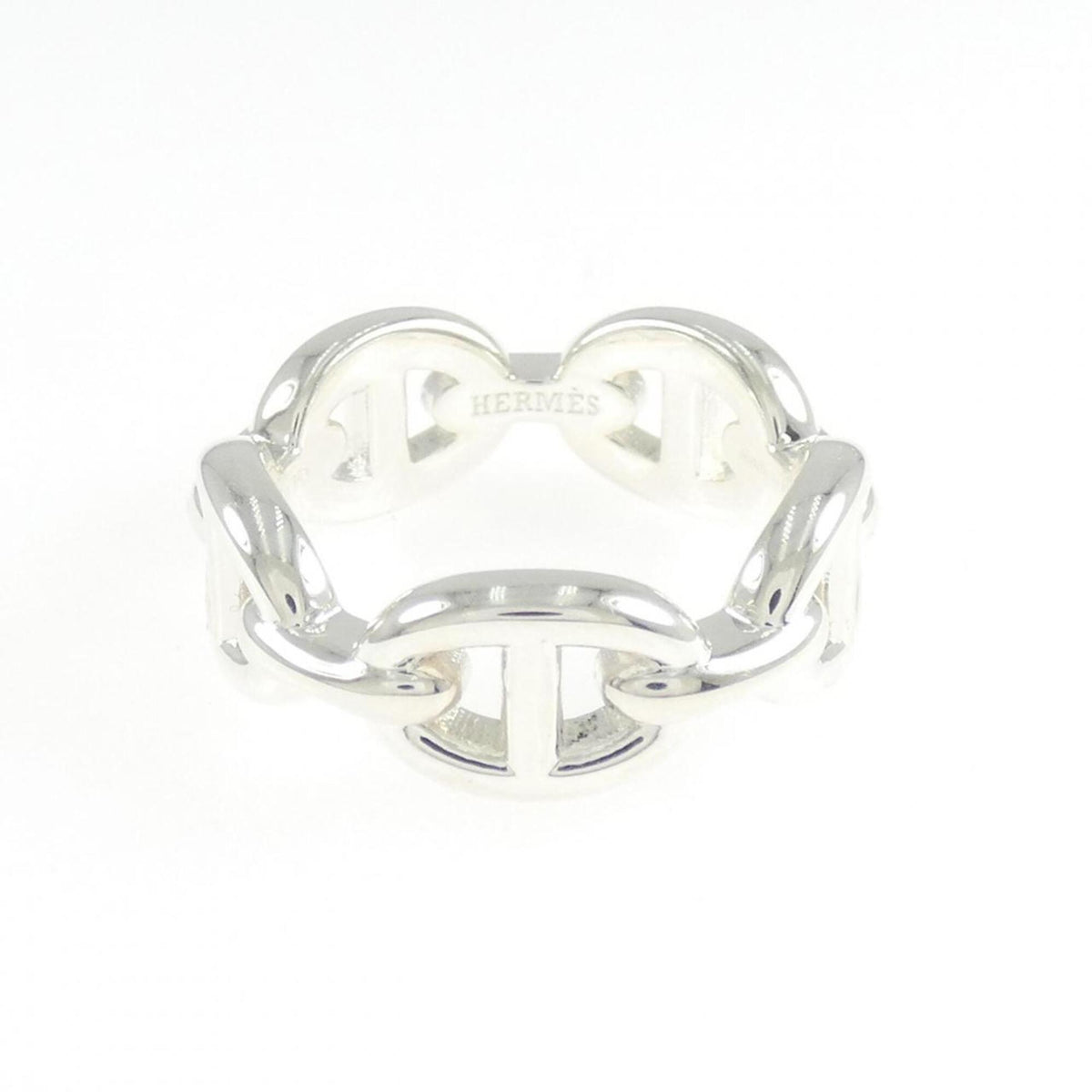 Hermes Silver 925 Band Ring (Pre-Owned)