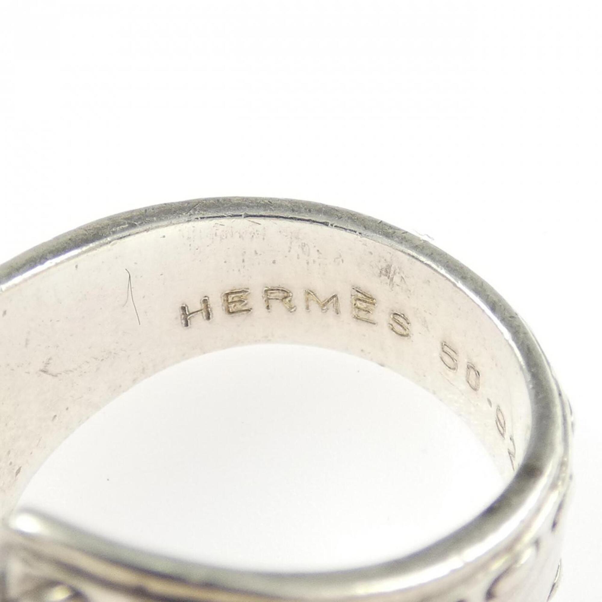 Hermes Silver Silver 925 Band Ring (Pre-Owned)