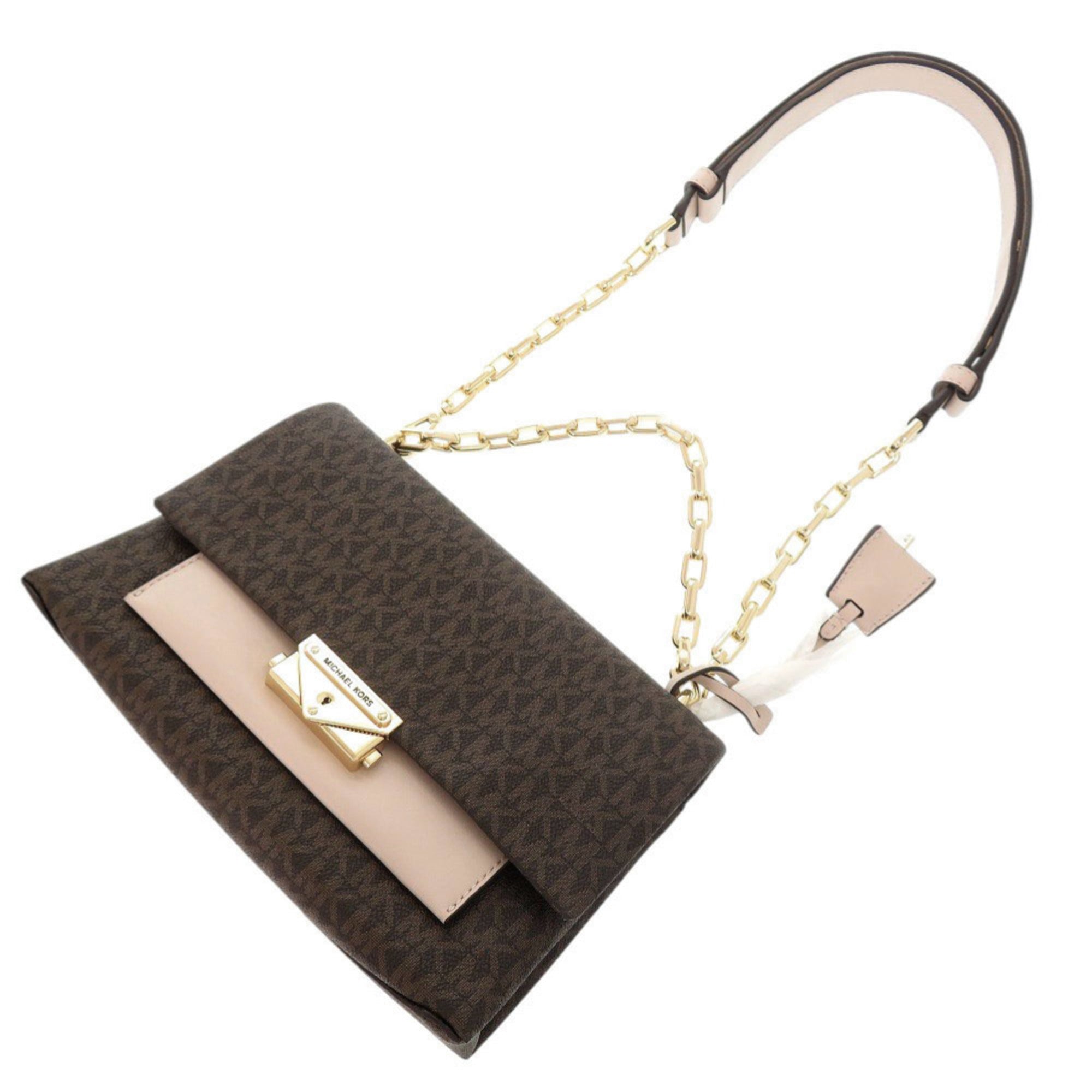 Michael Kors Brown Pink Pvc Shoulder Bag (Pre-Owned)