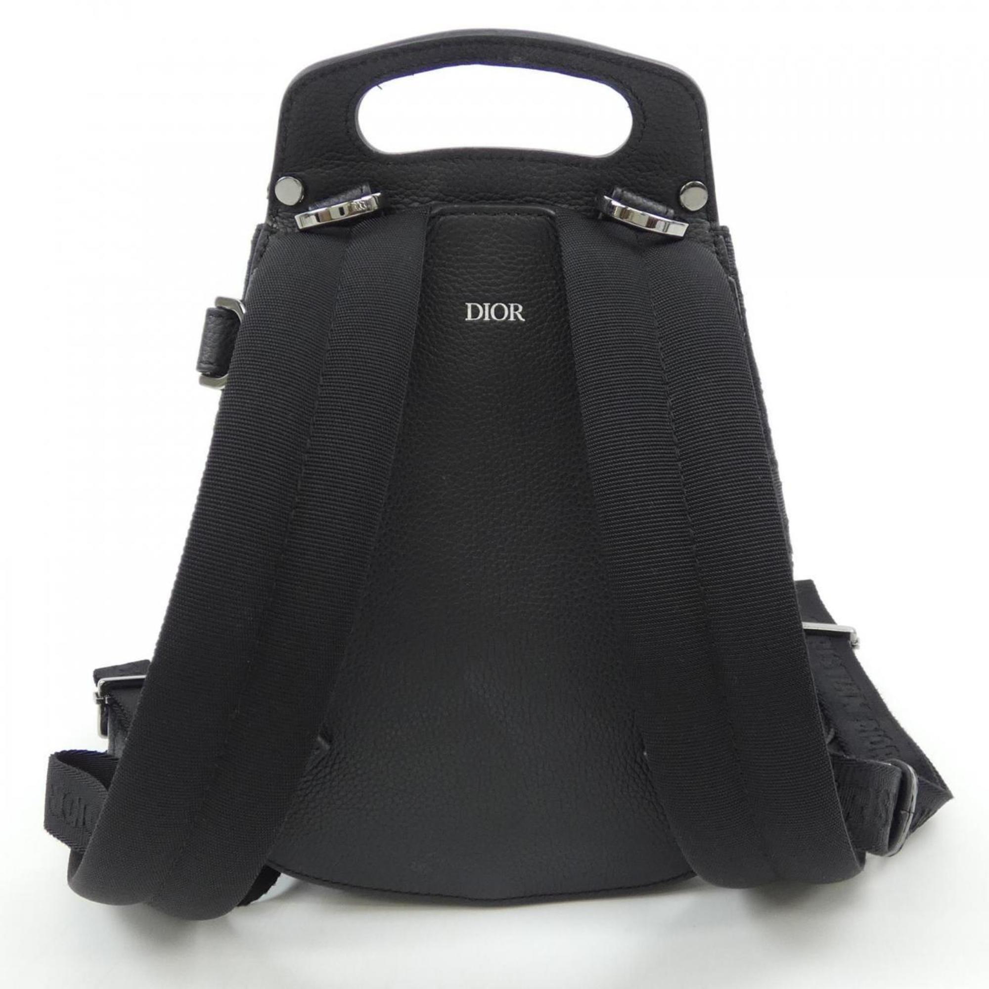 Christian Dior Black Navy Jacquard Backpack (Pre-Owned)