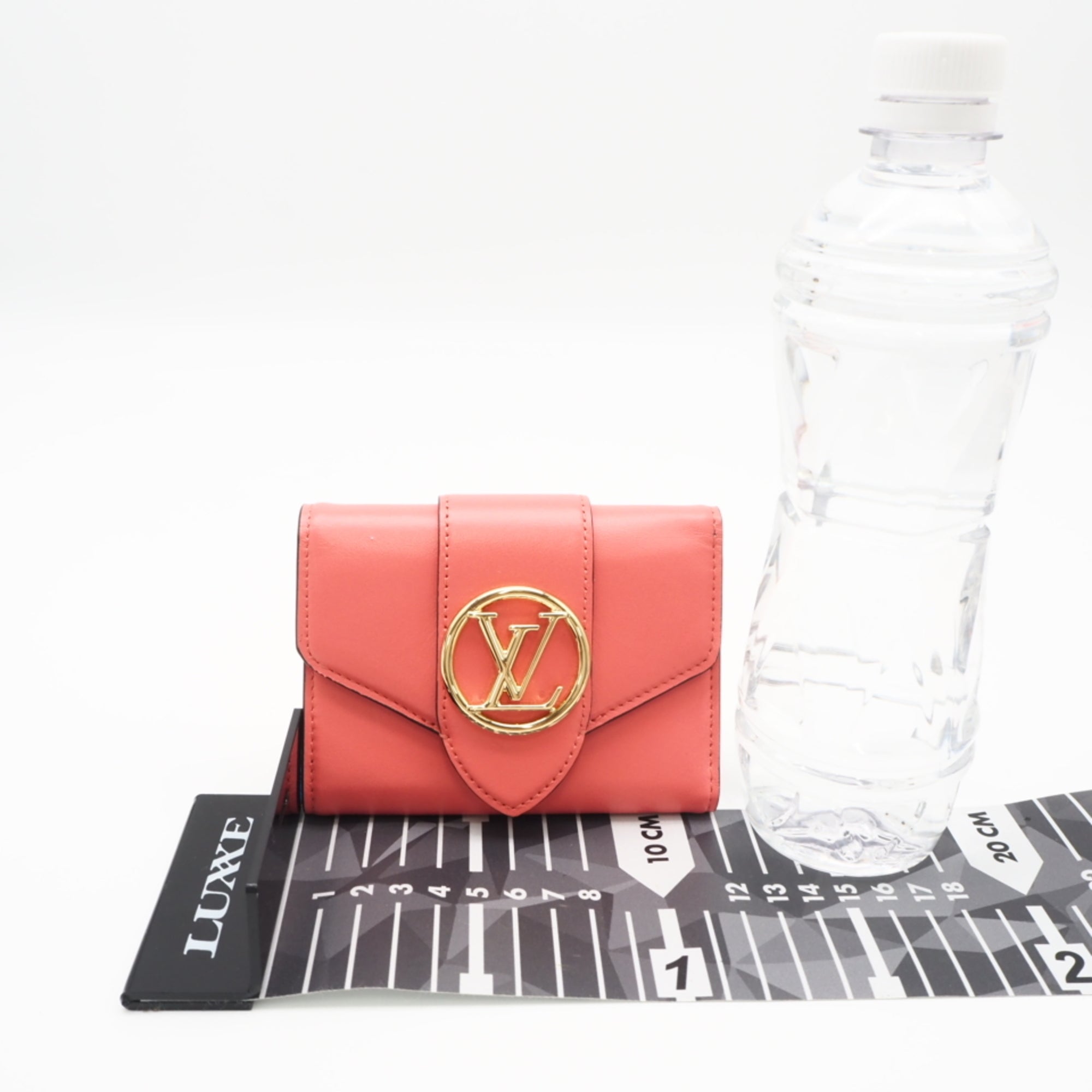 Louis Vuitton Blue Pink Leather Wallet (Tri-Fold) (Pre-Owned)