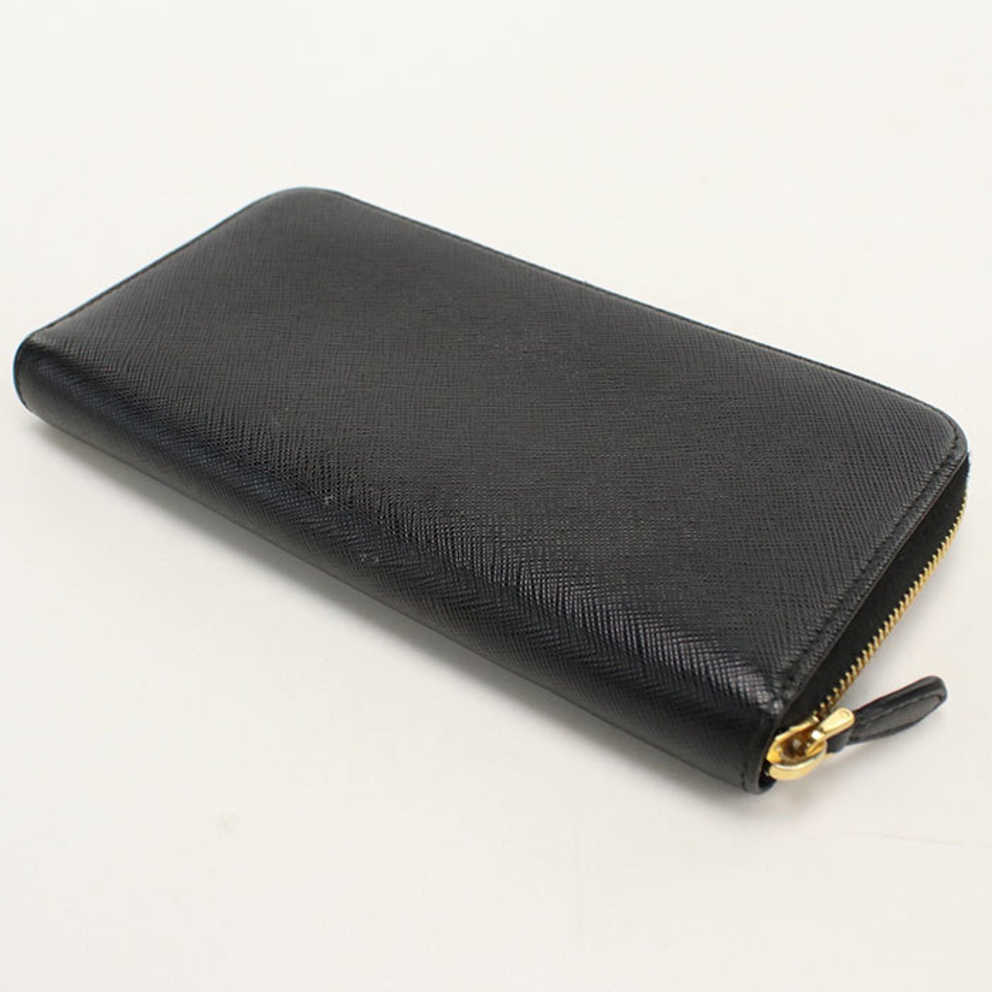 Prada Black Leather Long Wallet (Bi-Fold) (Pre-Owned)