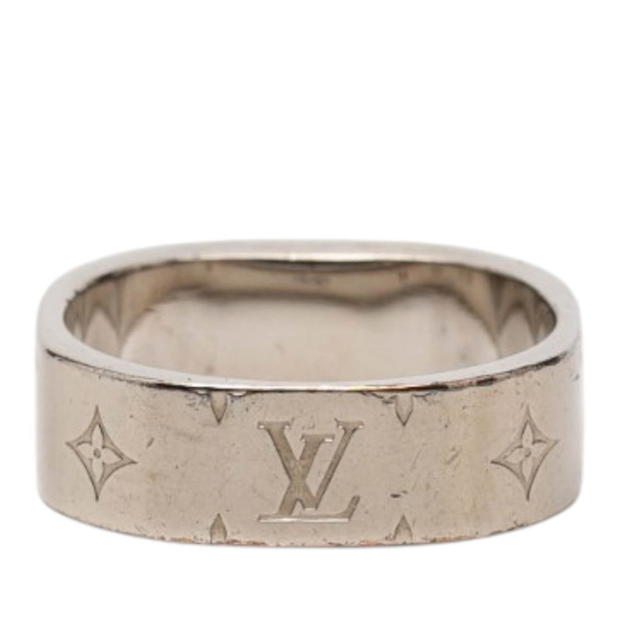 Louis Vuitton Gold Silver Metal Band Ring (Pre-Owned)