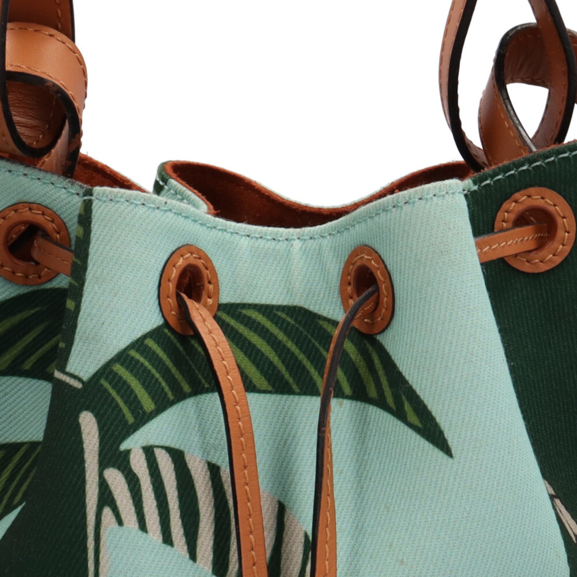 Loewe Blue Brown Canvas Leather Shoulder Bag (Pre-Owned)