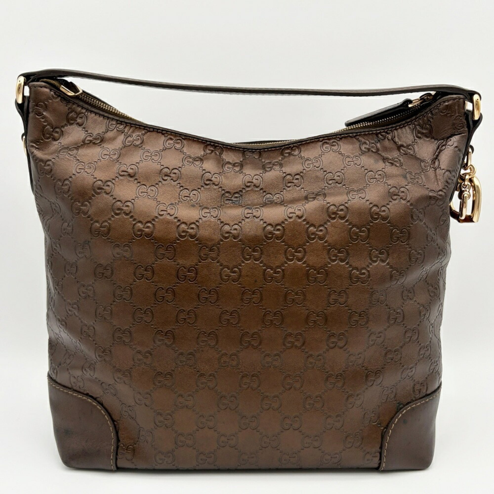 Gucci Bronze Leather Shoulder Bag (Pre-Owned)