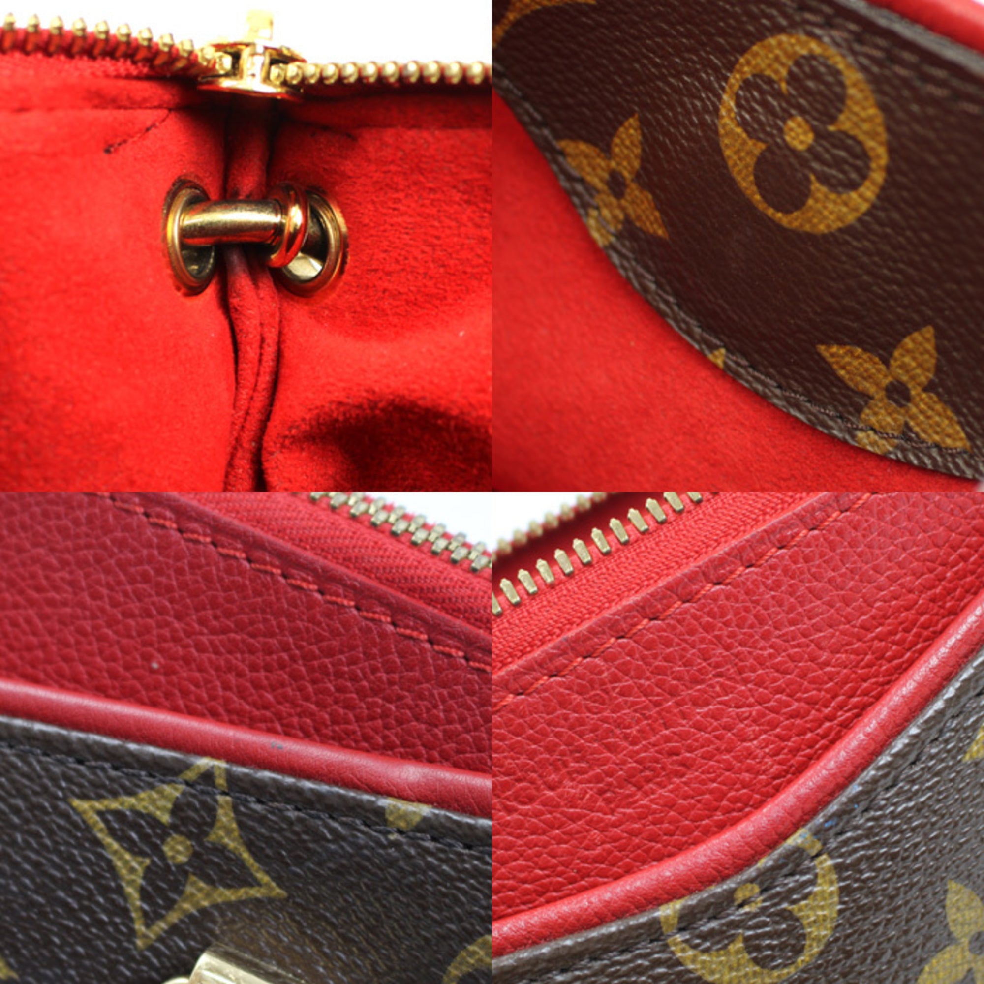 Louis Vuitton Brown Red Color Monogram Shoulder Bag (Pre-Owned)