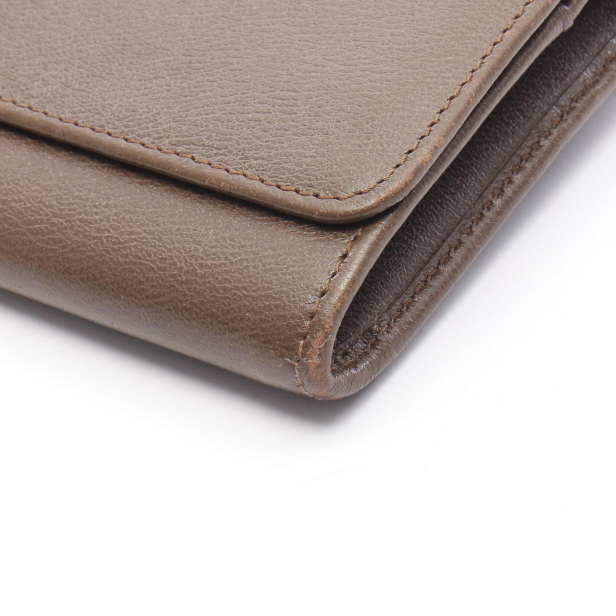 Loewe Brown Leather Long Wallet (Bi-Fold) (Pre-Owned)