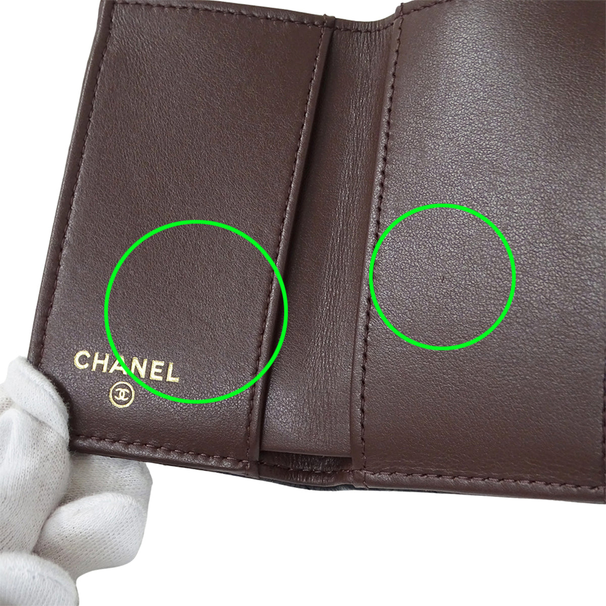 Chanel Black Grained Calfskin Wallet (Tri-Fold) (Pre-Owned)