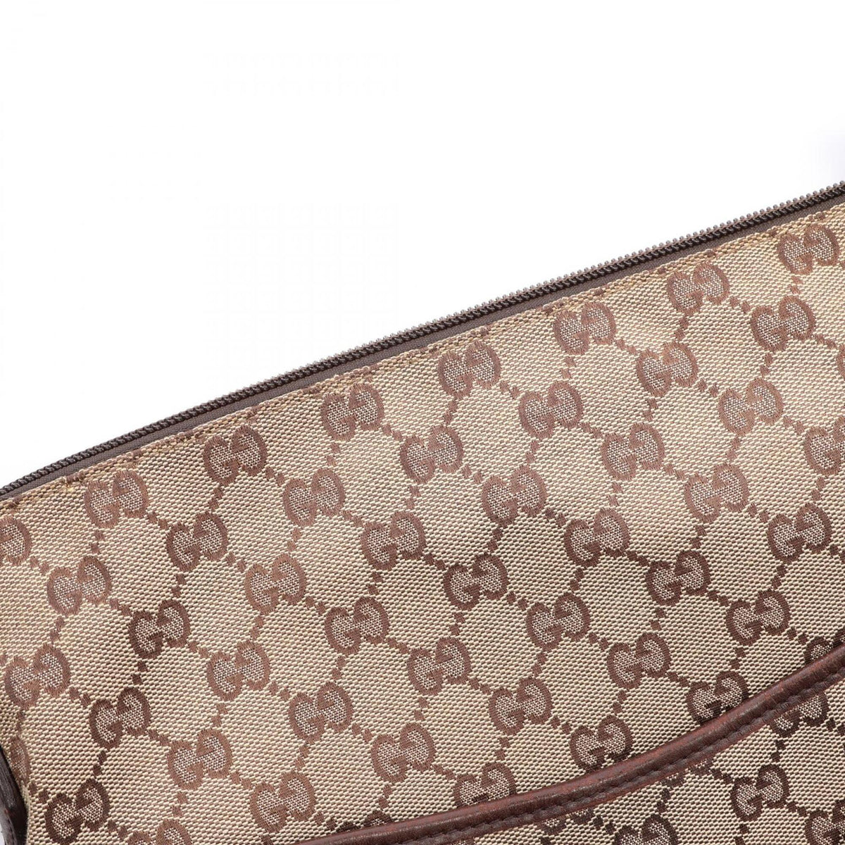 Gucci Beige Brown Canvas Leather Handbag Shoulder Bag (Pre-Owned)