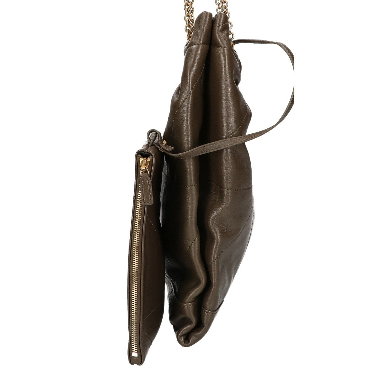 Yves Saint Laurent Khaki Leather Shoulder Bag (Pre-Owned)