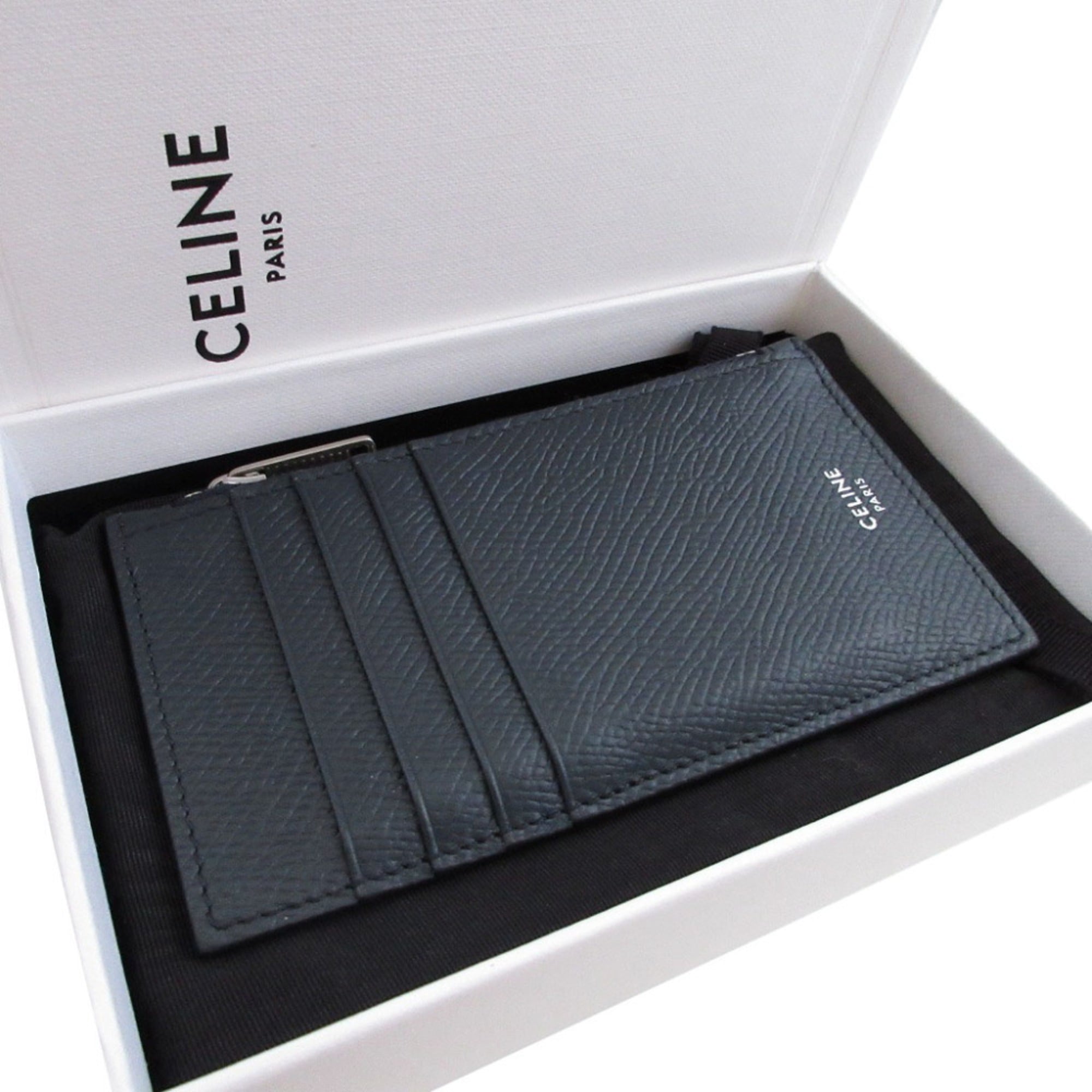 Celine Navy Leather Card Wallet (Pre-Owned)