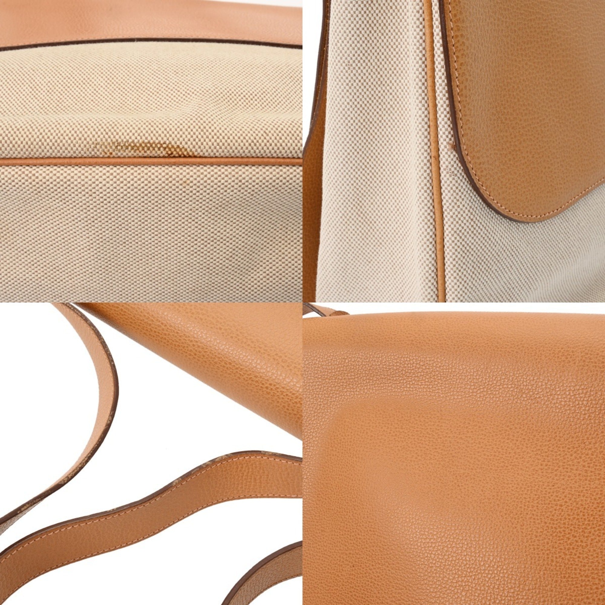 Hermes Ecru Natural Toile H Shoulder Bag (Pre-Owned)