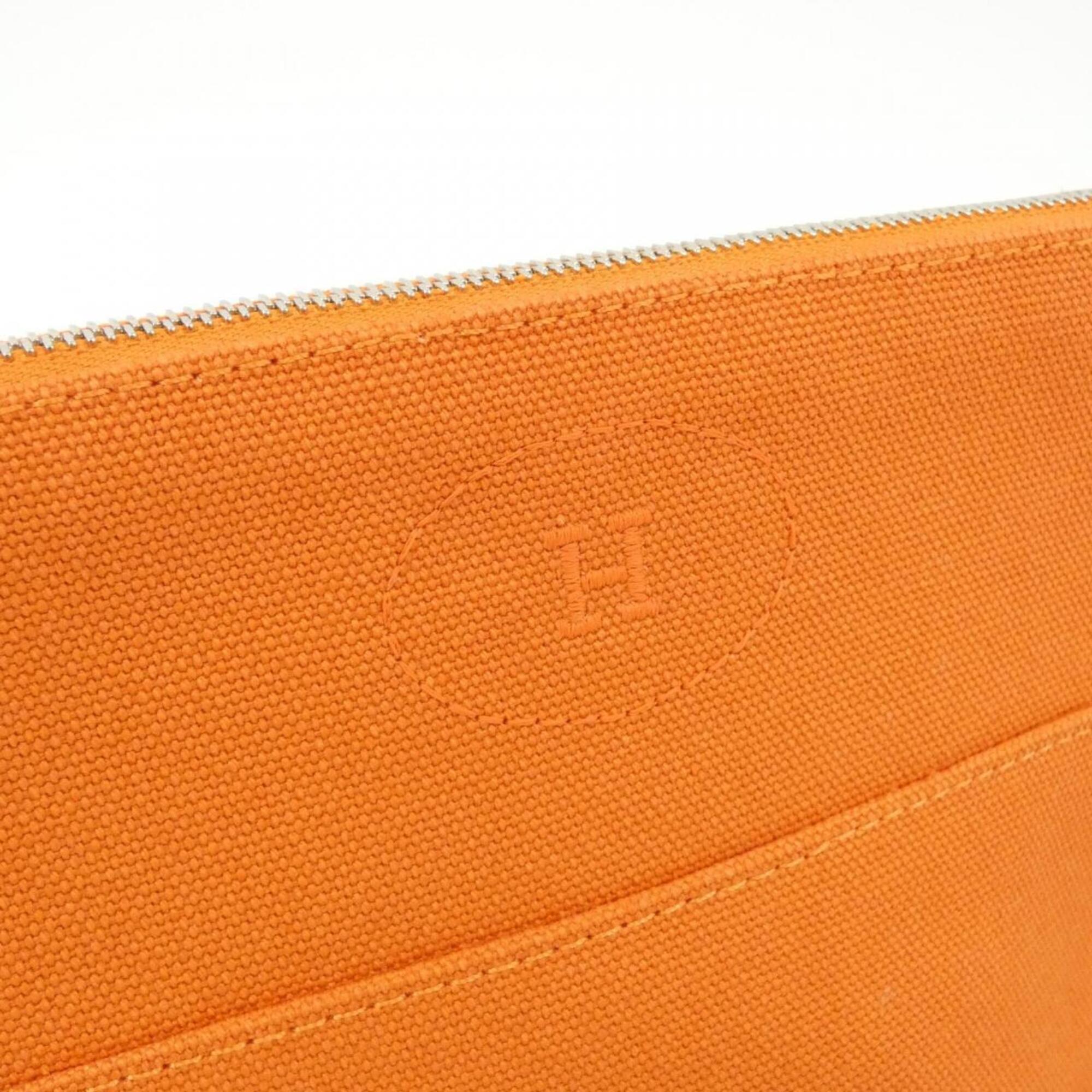 Hermes Bolide Feu Orange Canvas Handbag (Pre-Owned)
