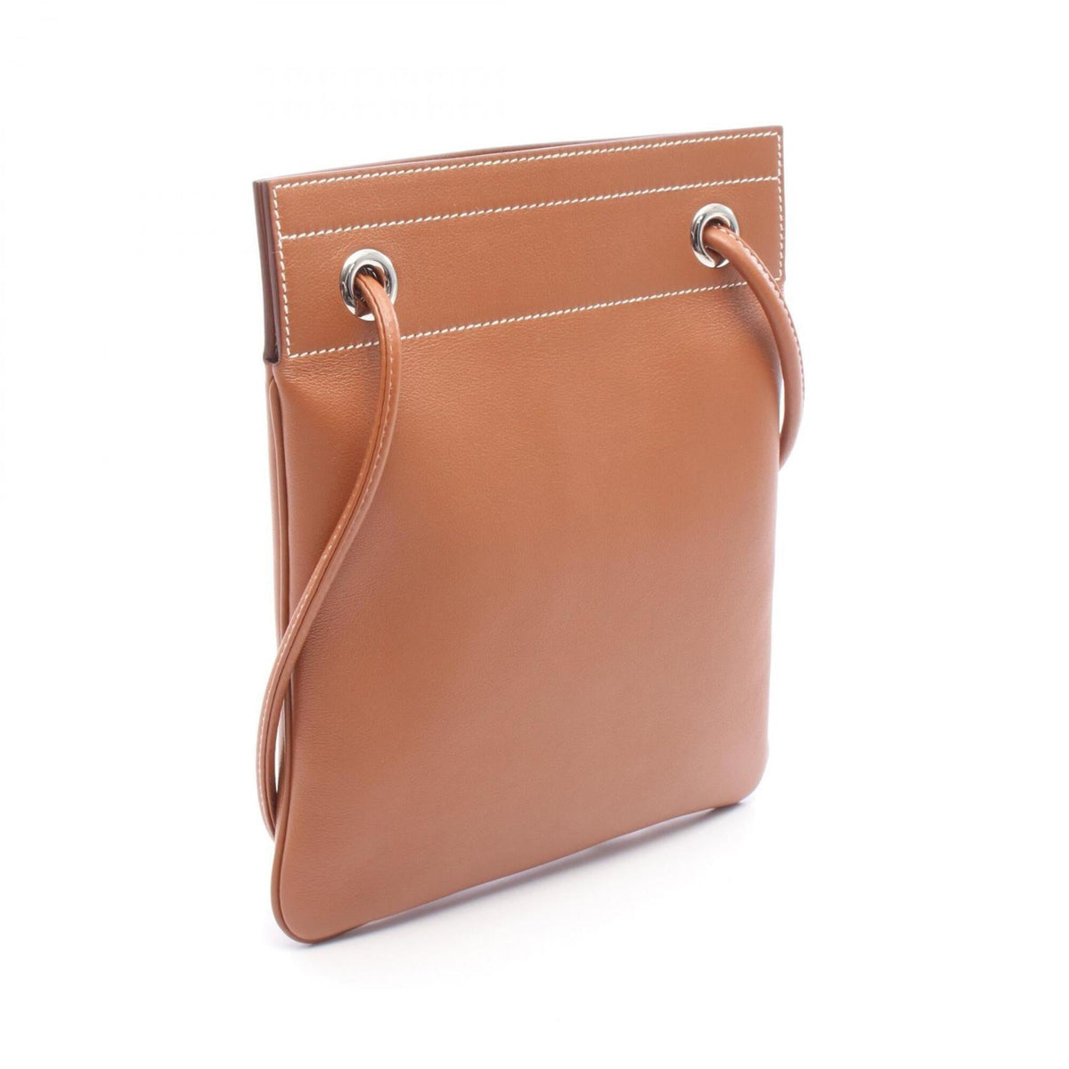 Hermes Brown Leather Handbag Shoulder Bag (Pre-Owned)