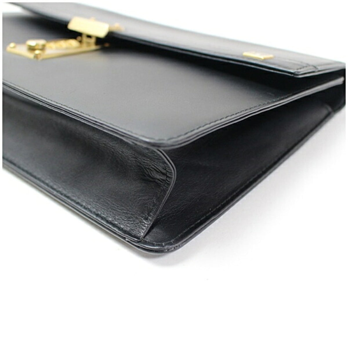 Dunhill Beige Black Leather Clutch Bag (Pre-Owned)