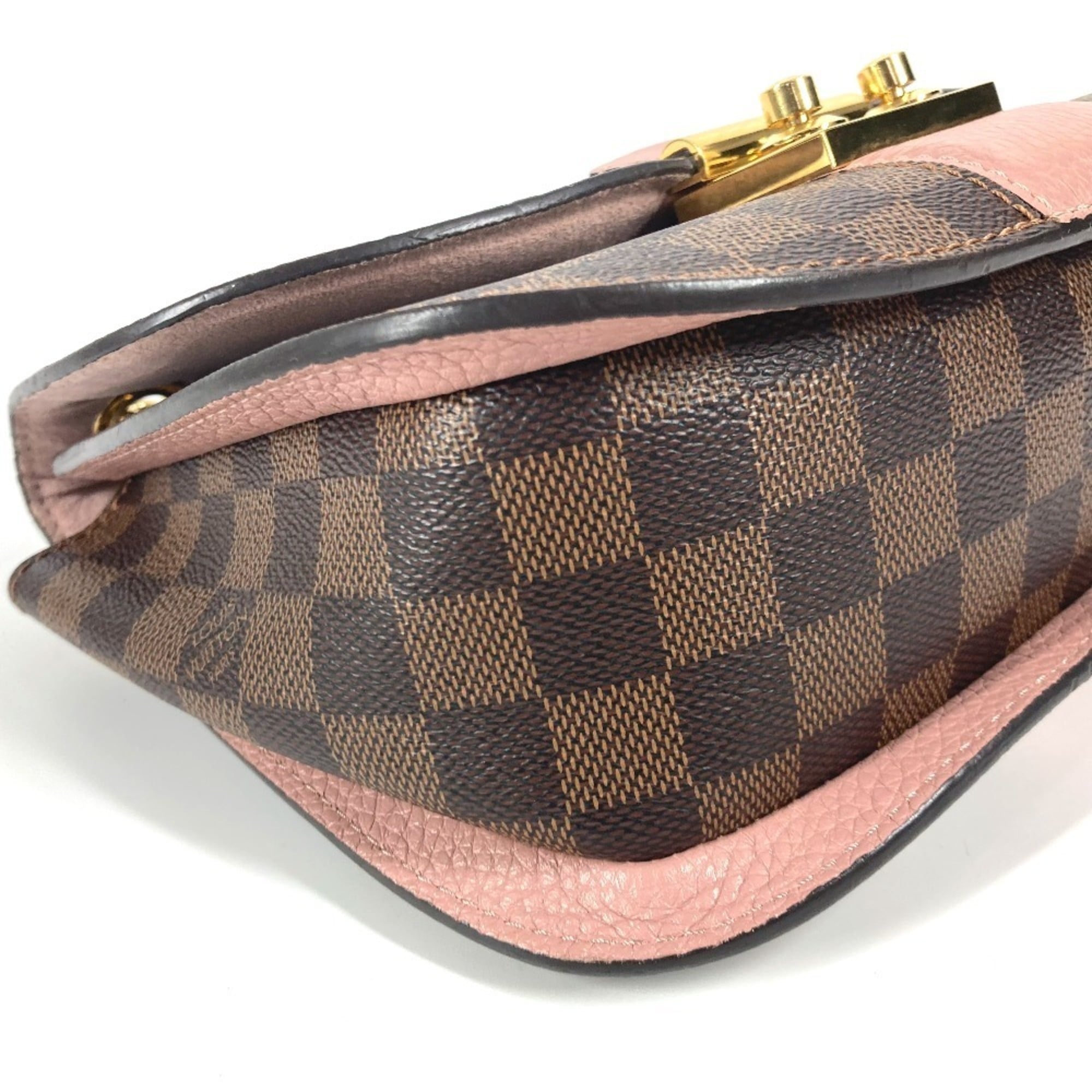 Louis Vuitton Brown Pink Damier Canvas Pochette Shoulder Bag (Pre-Owned)