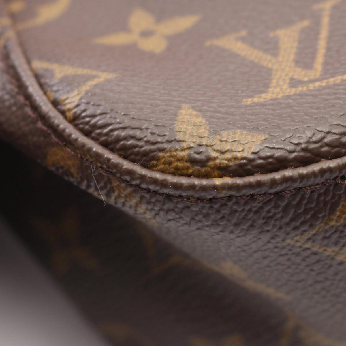 Louis Vuitton Brown Coated Canvas Leather Handbag Shoulder Bag (Pre-Owned)