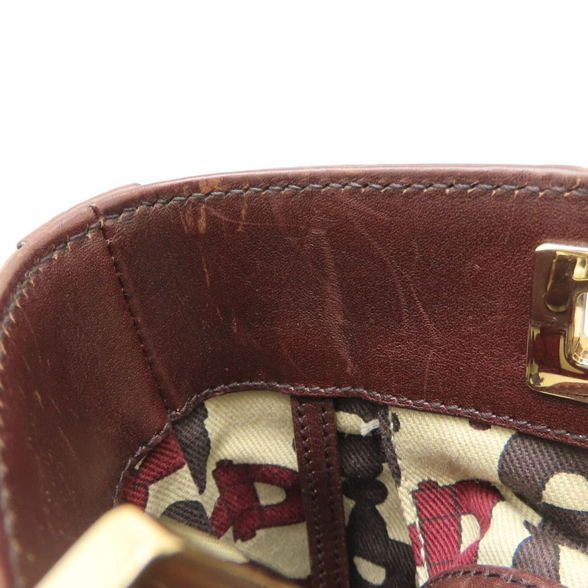 Gucci Dark Brown Leather Tote Bag (Pre-Owned)