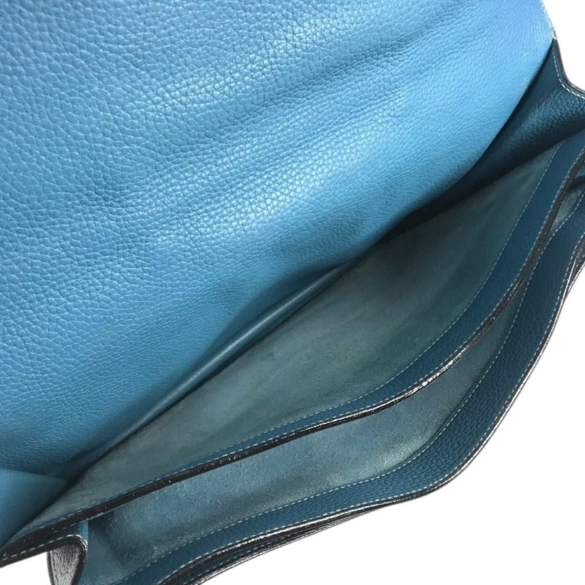 Hermes Blue Taurillon Clemence Leather Briefcase Handbag (Pre-Owned)