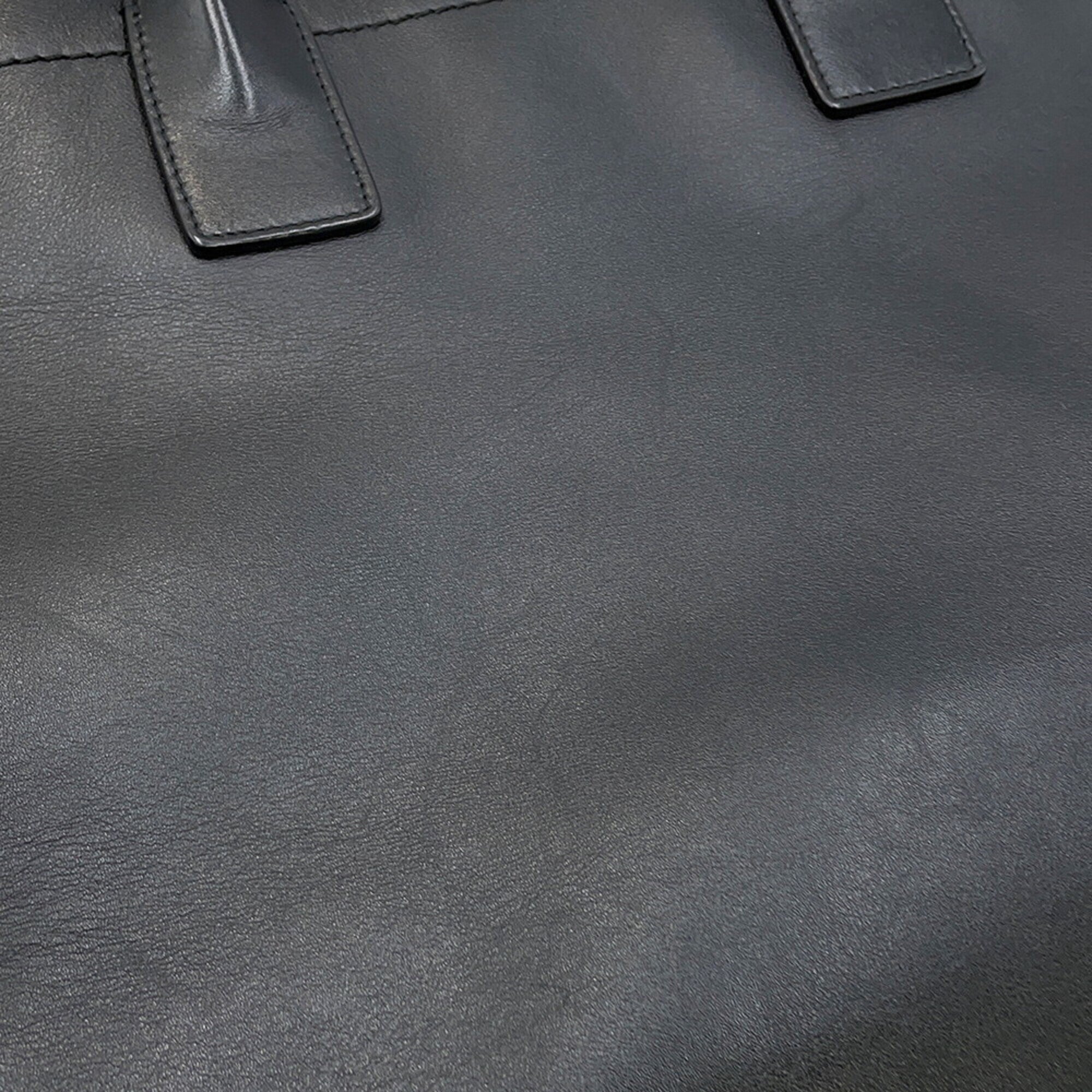 Yves Saint Laurent Black Leather Handbag Tote Bag (Pre-Owned)