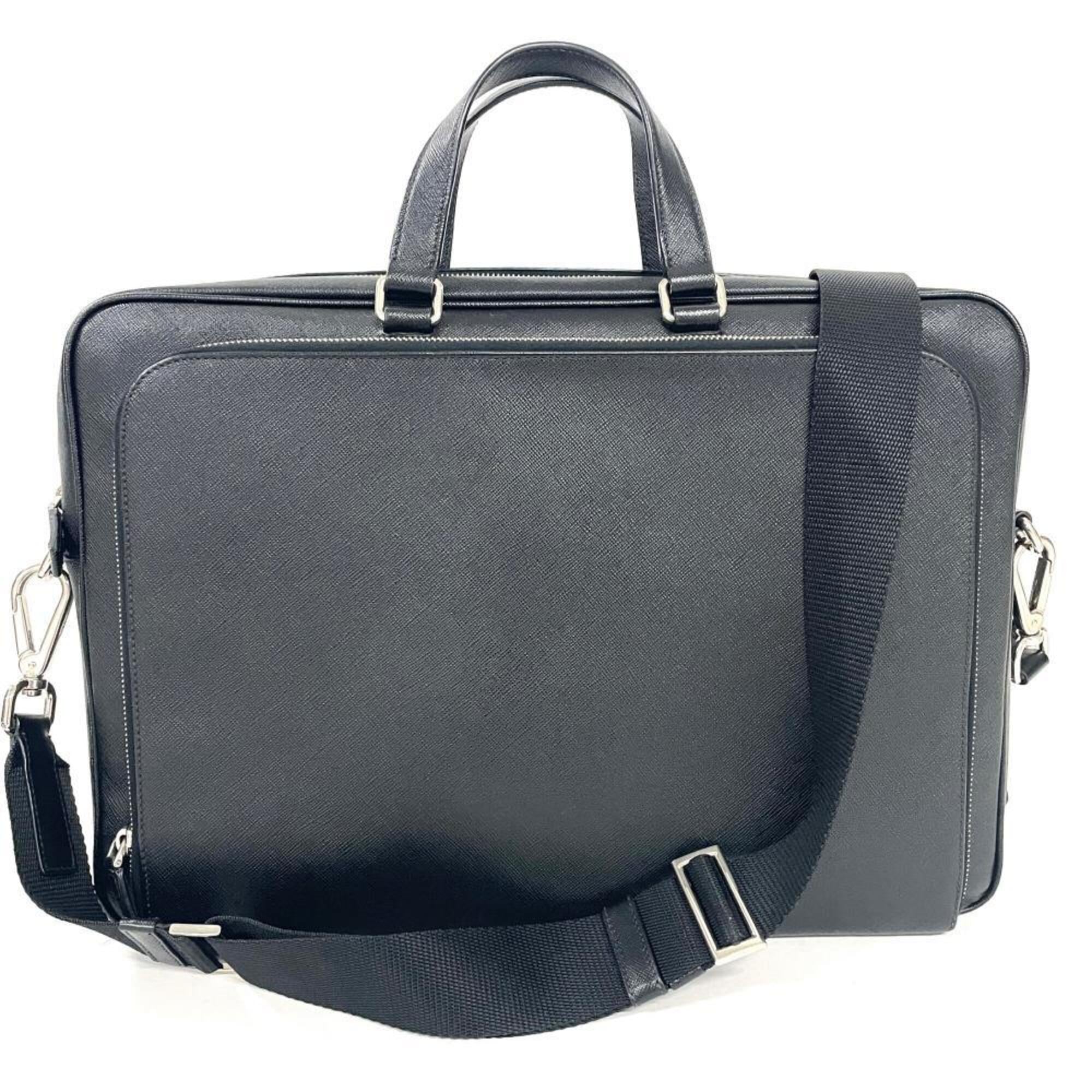 Prada Black Leather Briefcase (Pre-Owned)