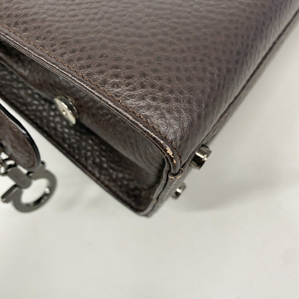 Salvatore Ferragamo Brown Leather Handbag (Pre-Owned)