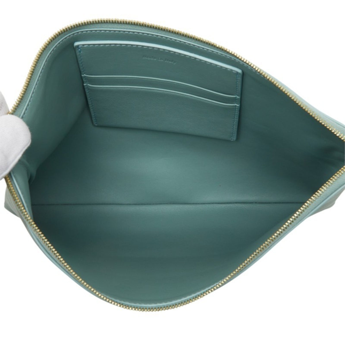 Celine Green Leather Clutch Bag Handbag (Pre-Owned)