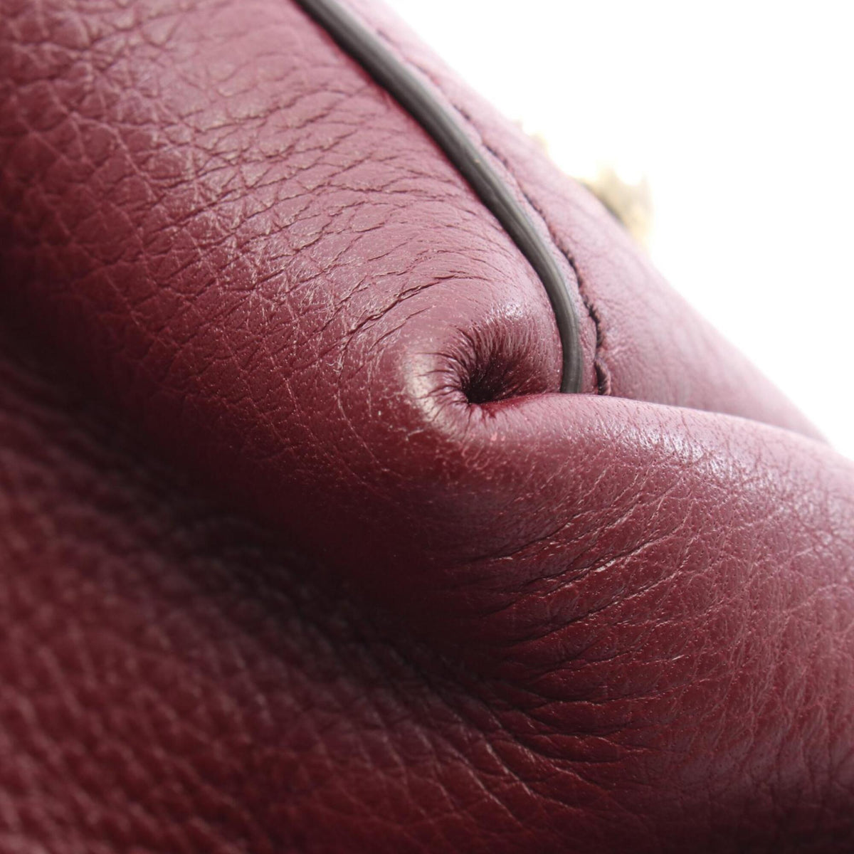 Gucci Bordeaux Leather Handbag Tote Bag (Pre-Owned)