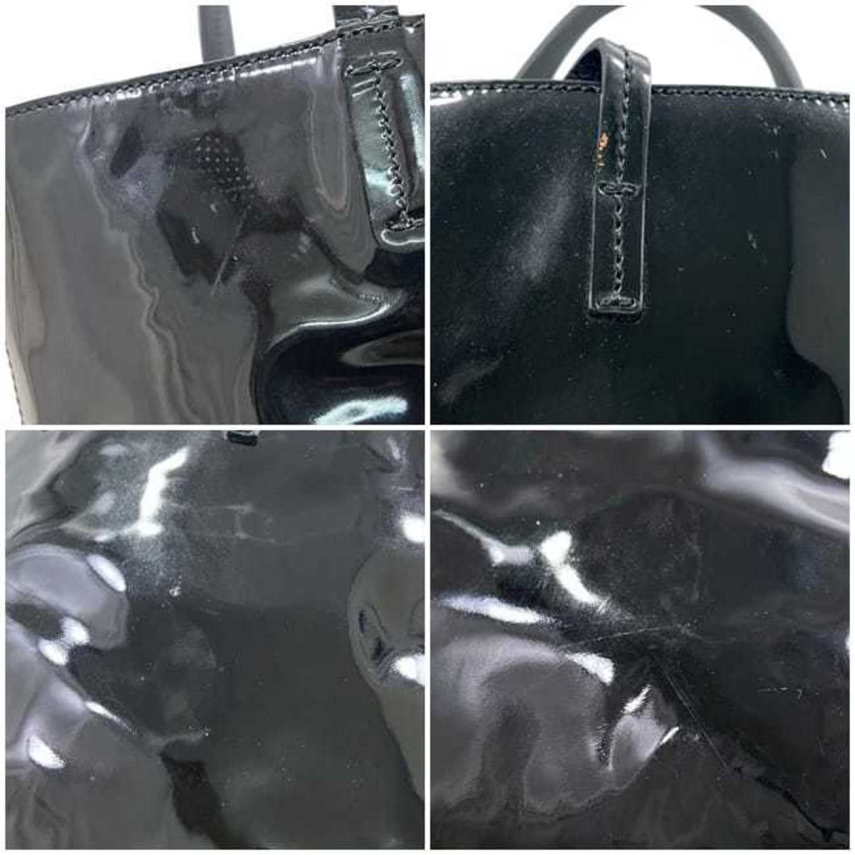 Salvatore Ferragamo Black Patent Leather Tote Bag (Pre-Owned)