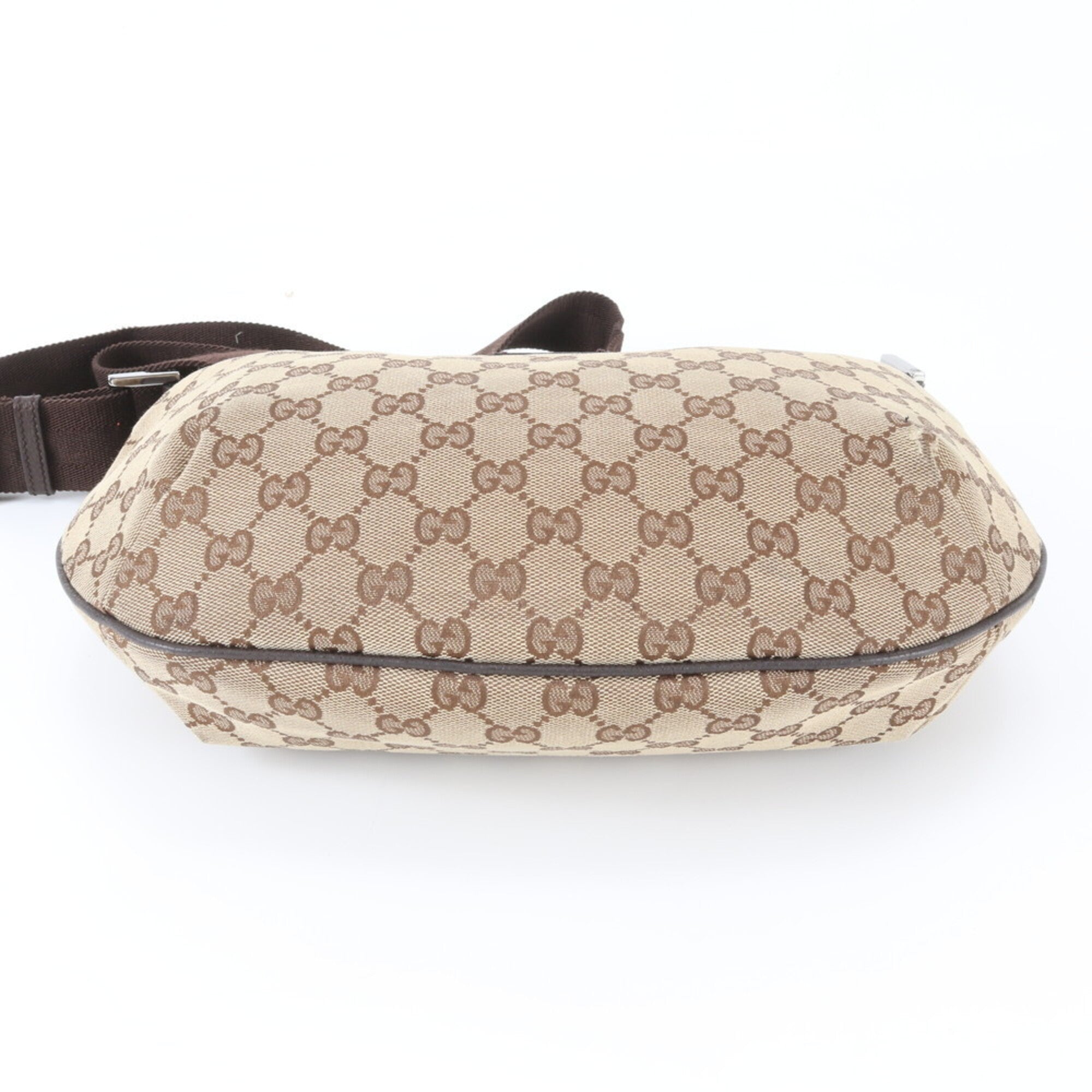 Gucci Gg Canvas Brown Leather Canvas Shoulder Bag (Pre-Owned)