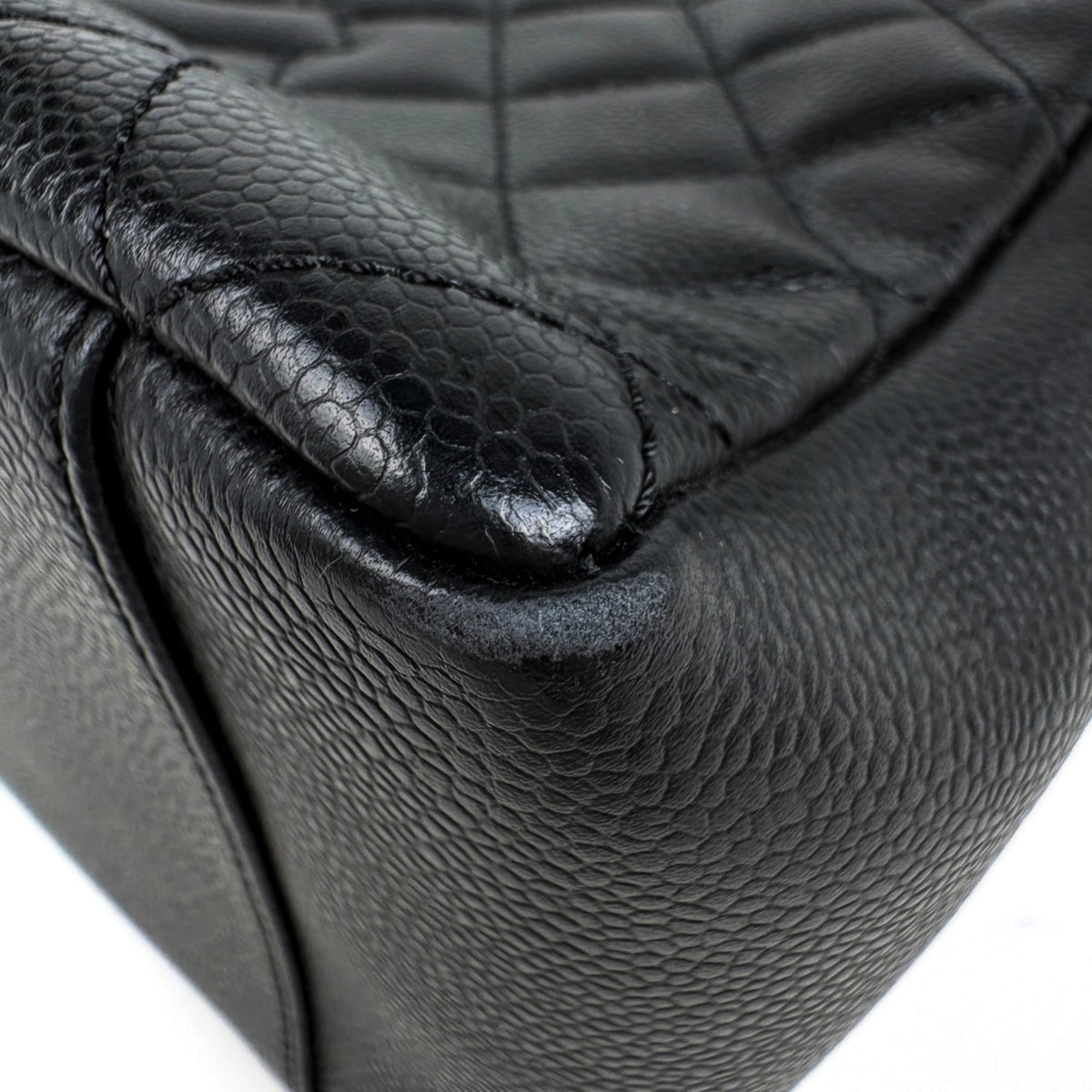 Chanel Matelasse Black Grained Calfskin Tote Bag (Pre-Owned)